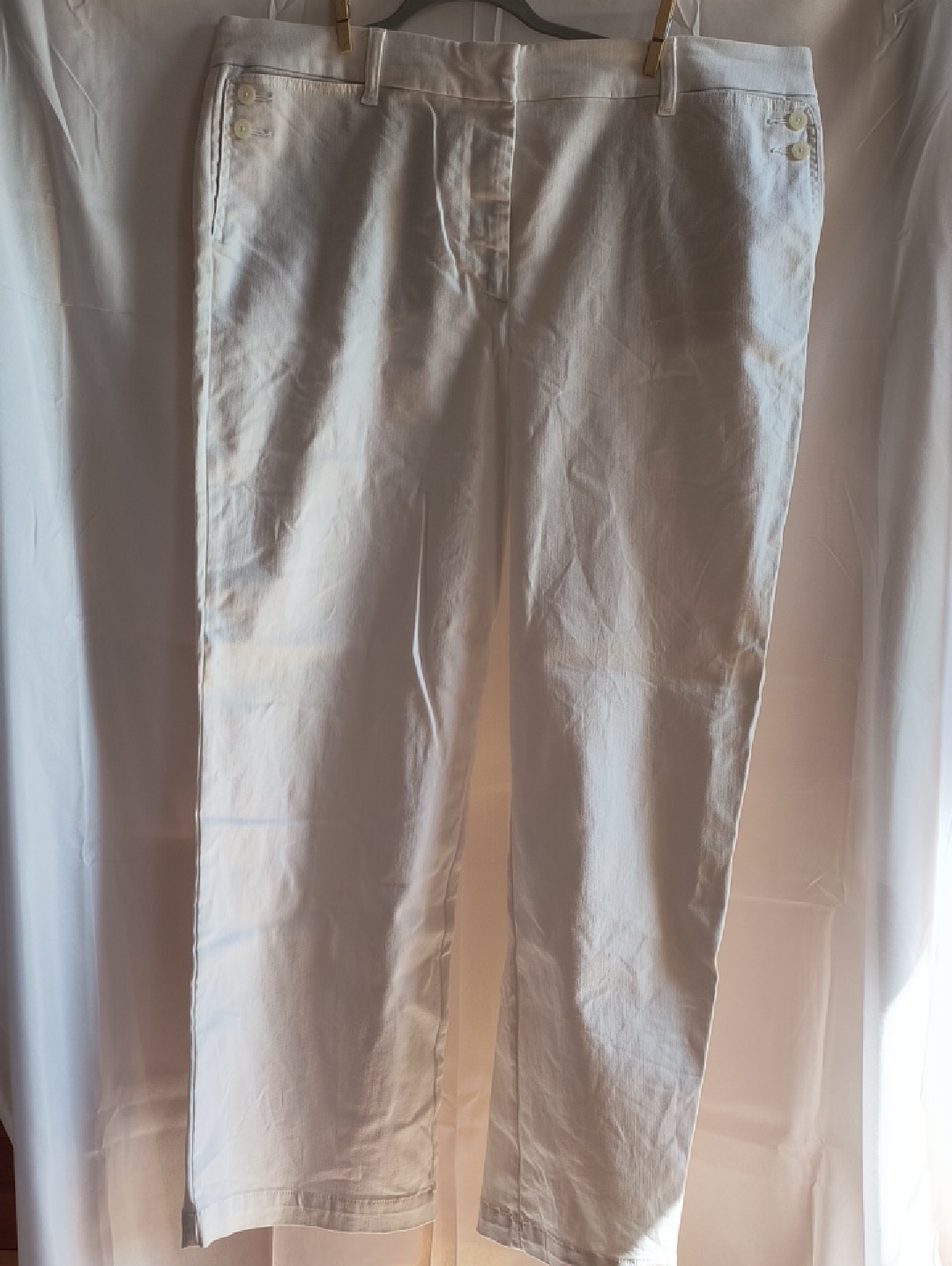 Talbots White Women's Pants With Branded Waist Label